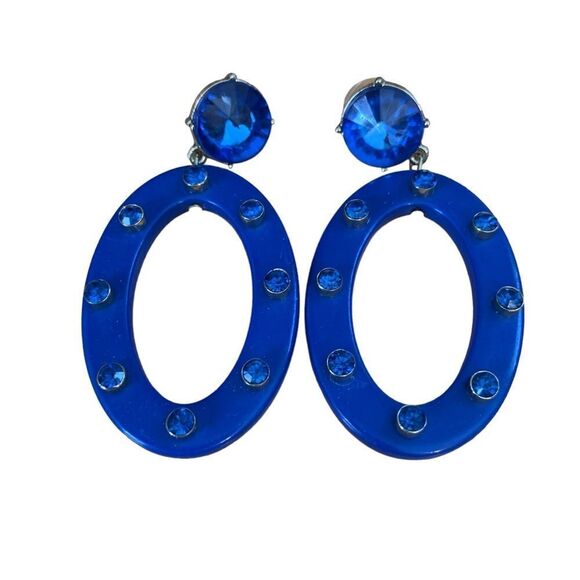 NWOT SUGARFIX by BaubleBar Blue Rhinestone Earrings - Picture 1 of 4
